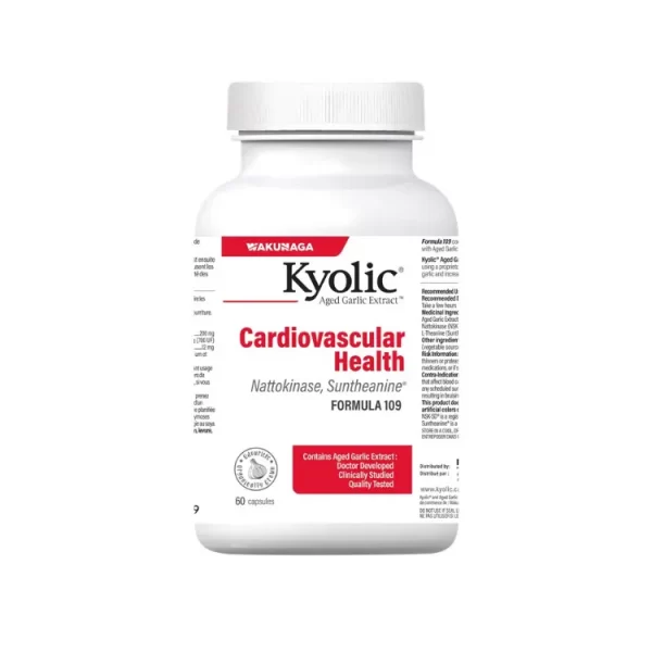 Kyolic, Formula 109, Nattokinase and L-Theanine added, Cardiovascular Health, 60 Capsules