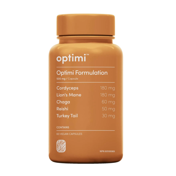 Optimi Complete Mushroom Supplement, 60 Capsules, Formulation to Provides Daily Body & Mind Support