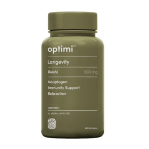 Optimi Reishi Mushroom Supplement, 60 Capsules, Longevity Formula for Stress Relief and Calmness